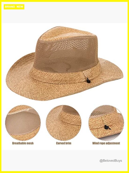Wide Brim Fedora Sun Hat UPF50+ Unisex Fishing Beach Hat Foldable main image 2